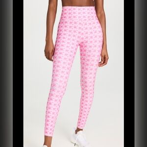 LoveShackFancy Jutta High Rise Leggings Baby Pink Rose Patch